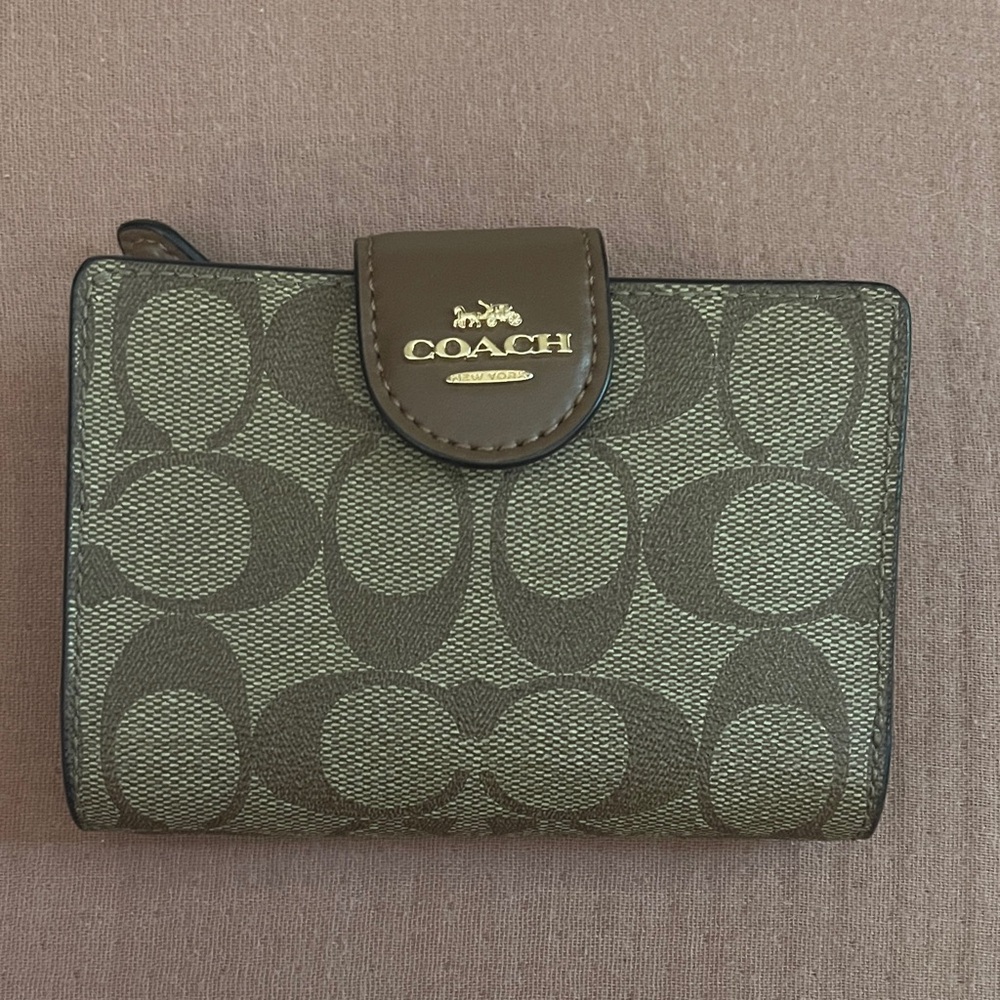 Coach Brown Coated Canvas Signature Wallet